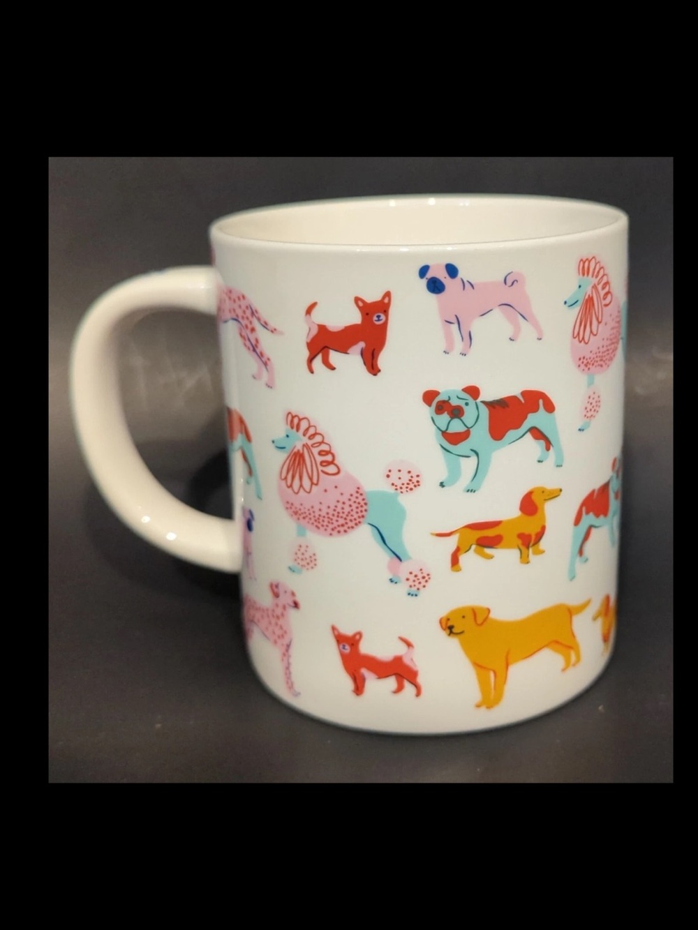 Dog person Pattern Ceramic Mug cup large multi colored dog for the dog lover